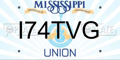 I74TVG Mississippi License Plate