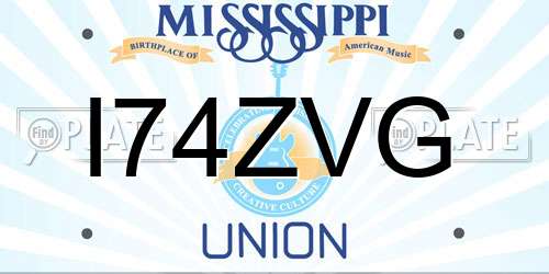 I74ZVG Mississippi License Plate