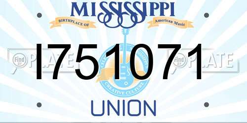 I751071 Mississippi License Plate