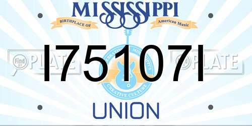 I75107I Mississippi License Plate