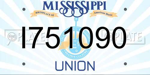 I751090 Mississippi License Plate