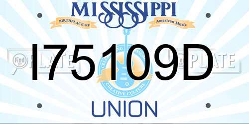 I75109D Mississippi License Plate