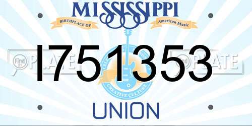 I751353 Mississippi License Plate