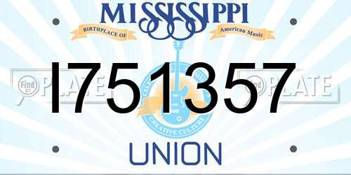 I751357 Mississippi License Plate