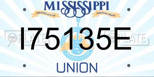 I75135E Mississippi License Plate