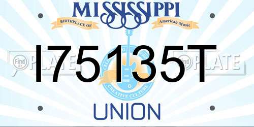 I75135T Mississippi License Plate