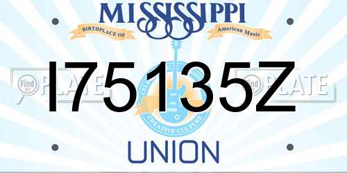 I75135Z Mississippi License Plate
