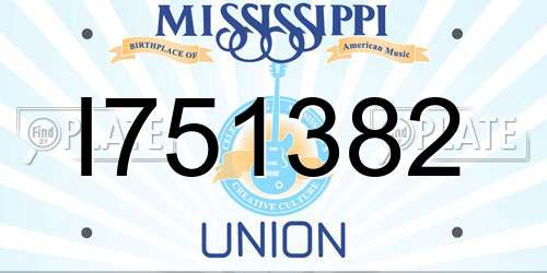 I751382 Mississippi License Plate