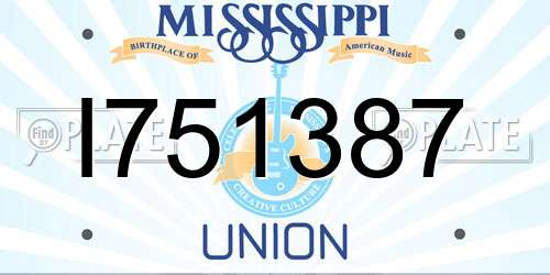 I751387 Mississippi License Plate