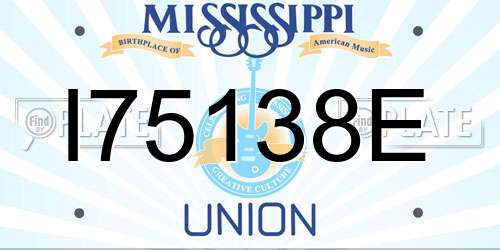I75138E Mississippi License Plate