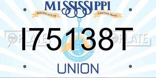 I75138T Mississippi License Plate