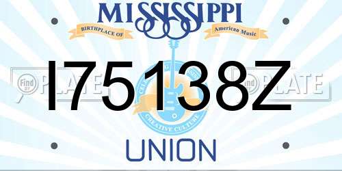 I75138Z Mississippi License Plate