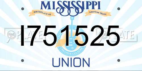 I751525 Mississippi License Plate