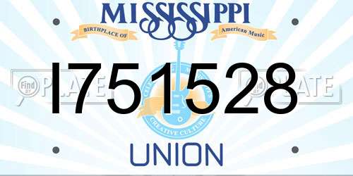 I751528 Mississippi License Plate