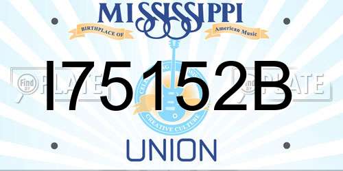 I75152B Mississippi License Plate