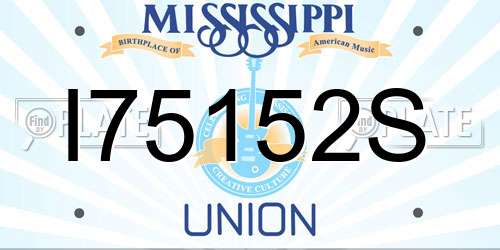 I75152S Mississippi License Plate