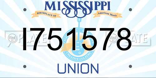 I751578 Mississippi License Plate