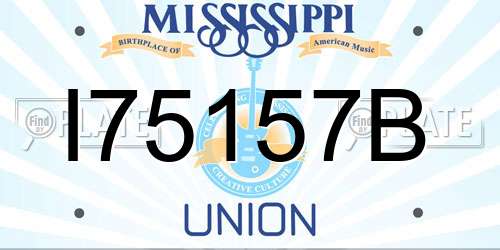 I75157B Mississippi License Plate