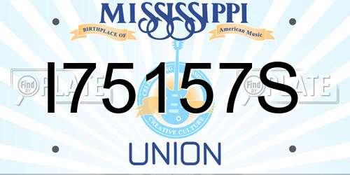I75157S Mississippi License Plate
