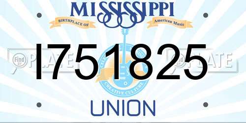 I751825 Mississippi License Plate