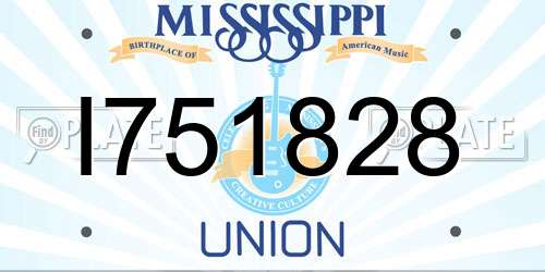 I751828 Mississippi License Plate
