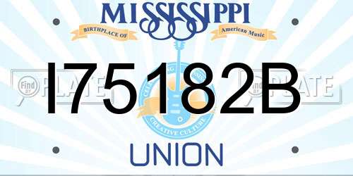 I75182B Mississippi License Plate