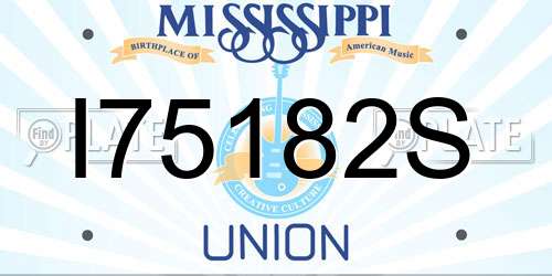 I75182S Mississippi License Plate