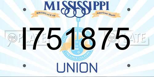 I751875 Mississippi License Plate