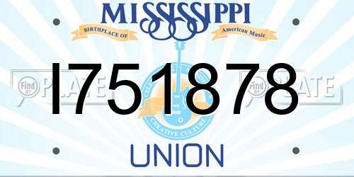 I751878 Mississippi License Plate