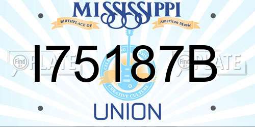 I75187B Mississippi License Plate