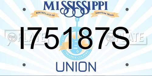 I75187S Mississippi License Plate