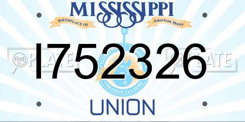 I752326 Mississippi License Plate
