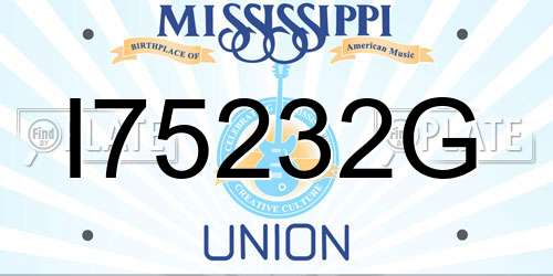 I75232G Mississippi License Plate