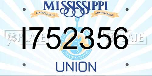I752356 Mississippi License Plate