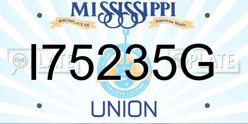 I75235G Mississippi License Plate