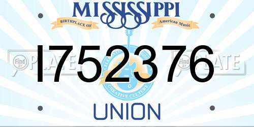 I752376 Mississippi License Plate