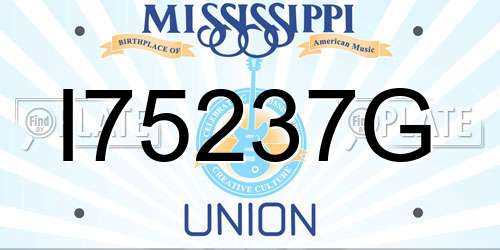 I75237G Mississippi License Plate