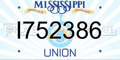 I752386 Mississippi License Plate