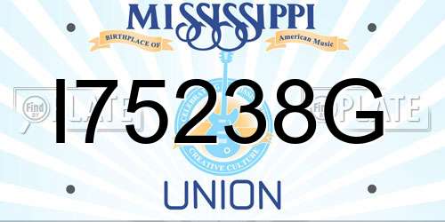 I75238G Mississippi License Plate