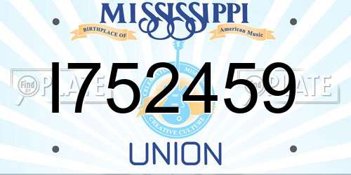 I752459 Mississippi License Plate