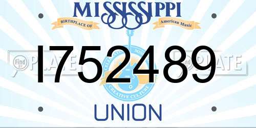 I752489 Mississippi License Plate