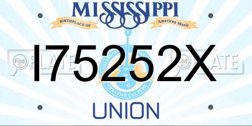 I75252X Mississippi License Plate