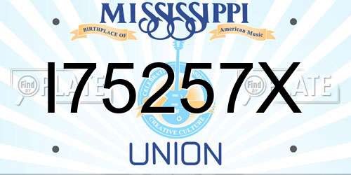 I75257X Mississippi License Plate