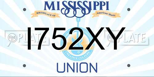 I752XY Mississippi License Plate