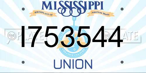 I753544 Mississippi License Plate