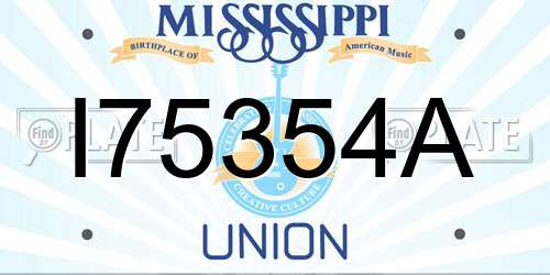 I75354A Mississippi License Plate