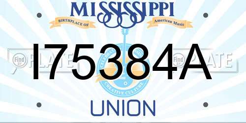 I75384A Mississippi License Plate