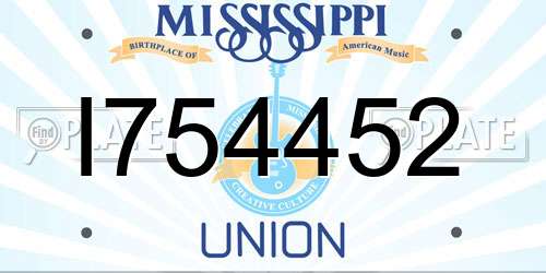 I754452 Mississippi License Plate