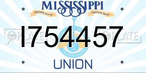 I754457 Mississippi License Plate