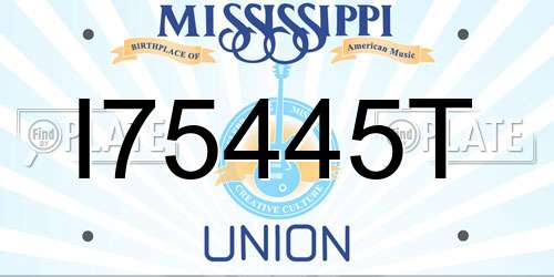 I75445T Mississippi License Plate